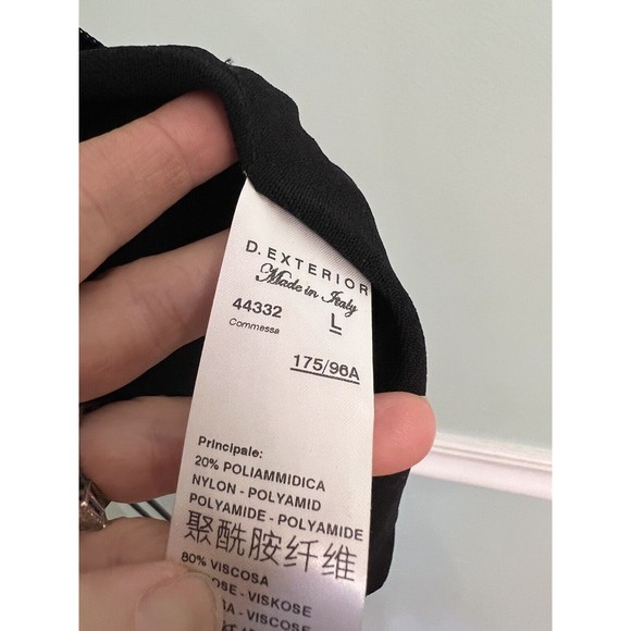 D. Exterior Womens V Neck 3/4 Sleeve Button Front Cardigan Black Size Large - Picture 3 of 3